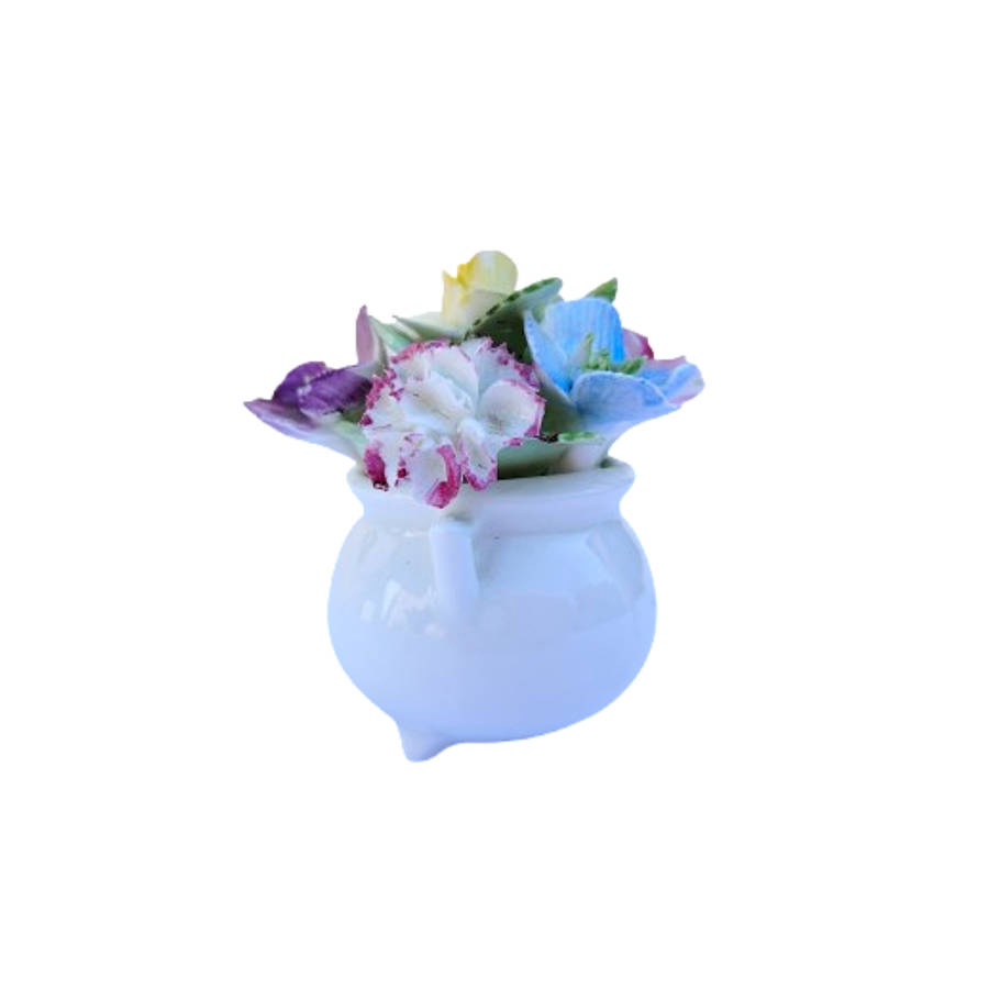 Royal Doulton pot of Porcelain Pretty Flowers