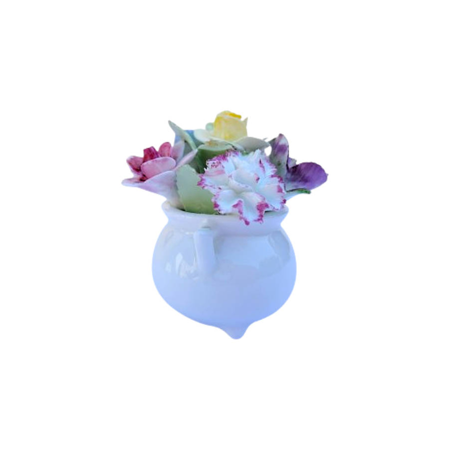 Royal Doulton pot of Porcelain Pretty Flowers