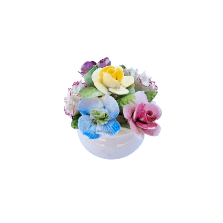 Royal Doulton pot of Porcelain Pretty Flowers