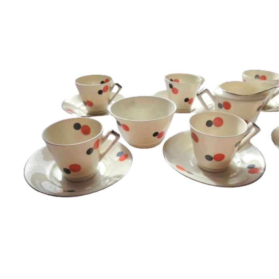 Rare vintage 1930's Czech Victoria Porcelain Art Deco Tea set