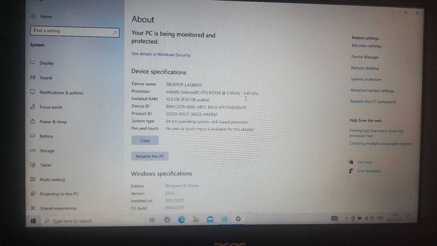 Acer Aspire ES1-132-C9MZ Intel Celeron N3350 1.10GHz 11.6" Laptop