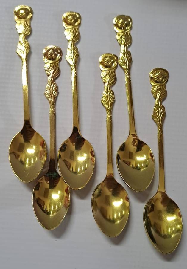 Kaffeebesteck 15-Piece Vergoldet Teaspoons & Cake forks. Germany Rose Pattern