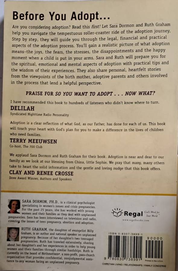 Book - So you want to adopt....Now what? - Sara Dormon with Ruth Graham