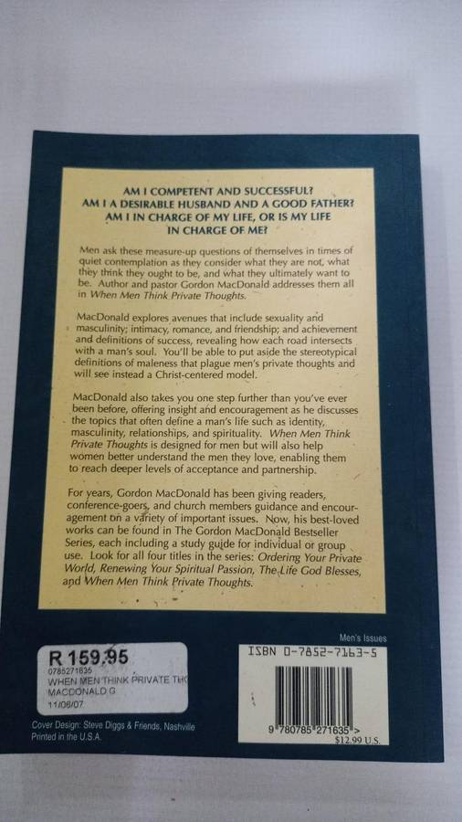 Book - Gordon MacDonald - When men think private thoughts.