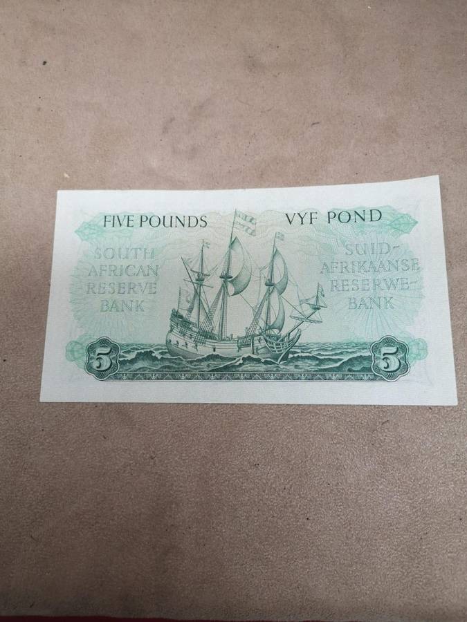South Africa 1956 Five Pounds MH De Kock EF-AU Large Banknote