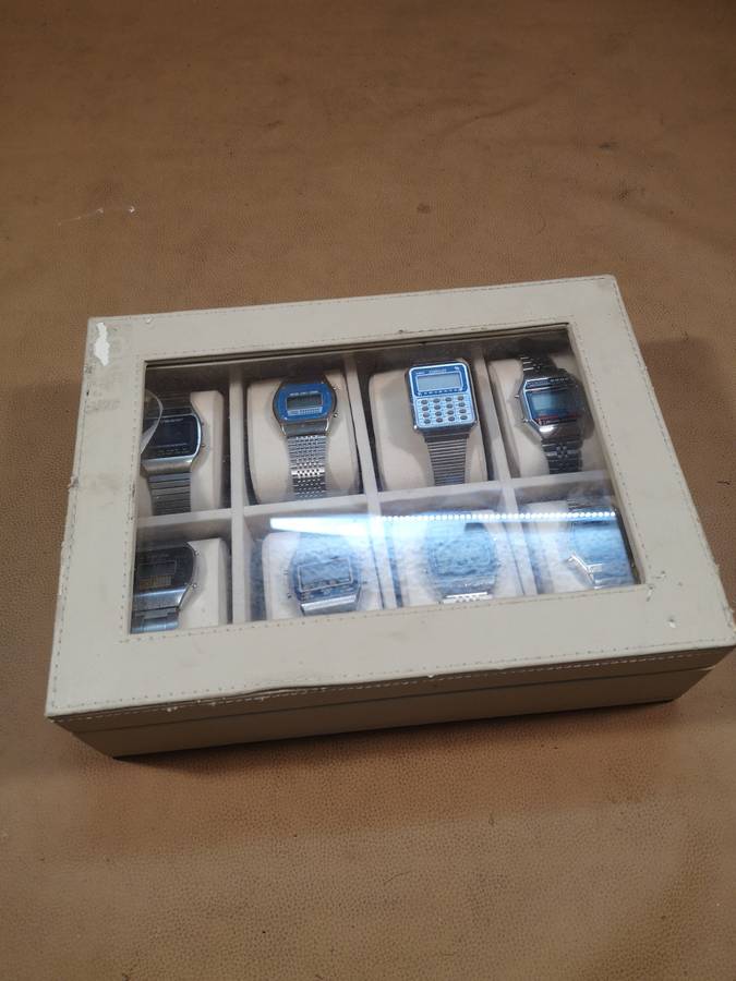 Stunning Gigantic Vintage 1980's Melody Watch Collection in a Display Case