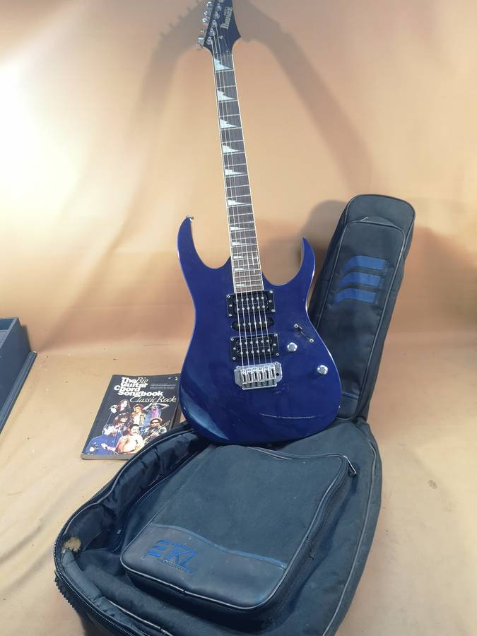 Ibanez Gio GRG170DX Jewel Blue Electric Guitar with Mother of Pearl Inlays
