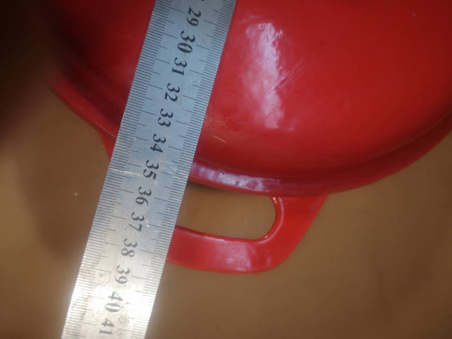 Very Large Round Cast Iron Enamel Casserole, 4L