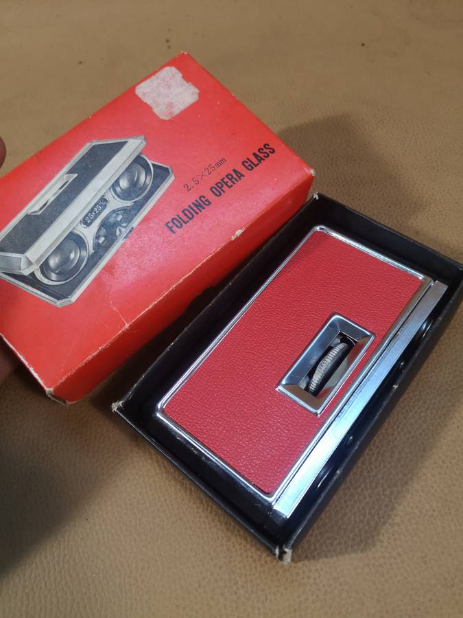 A Pair of Vintage Japanese Folding Opera Glasses with Original Box