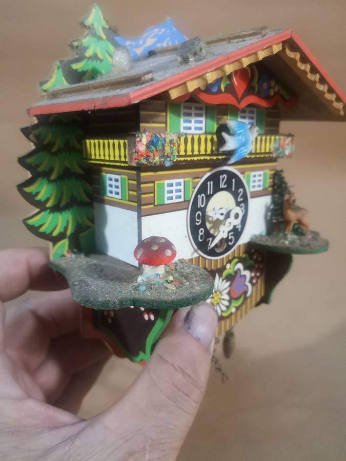 Vintage Handmade Albert Schwab Cuckoo Wind Up Clock Made in Germany