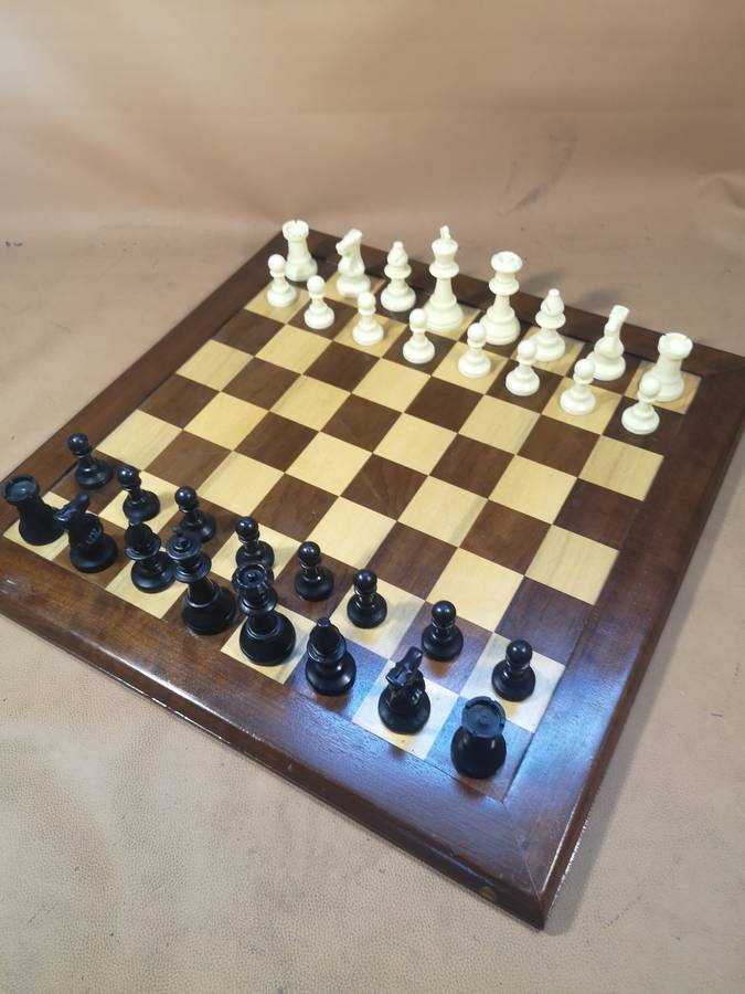 Very Large Beautiful Chess Set with a Handmade Solid Wood Game Board - 470mm