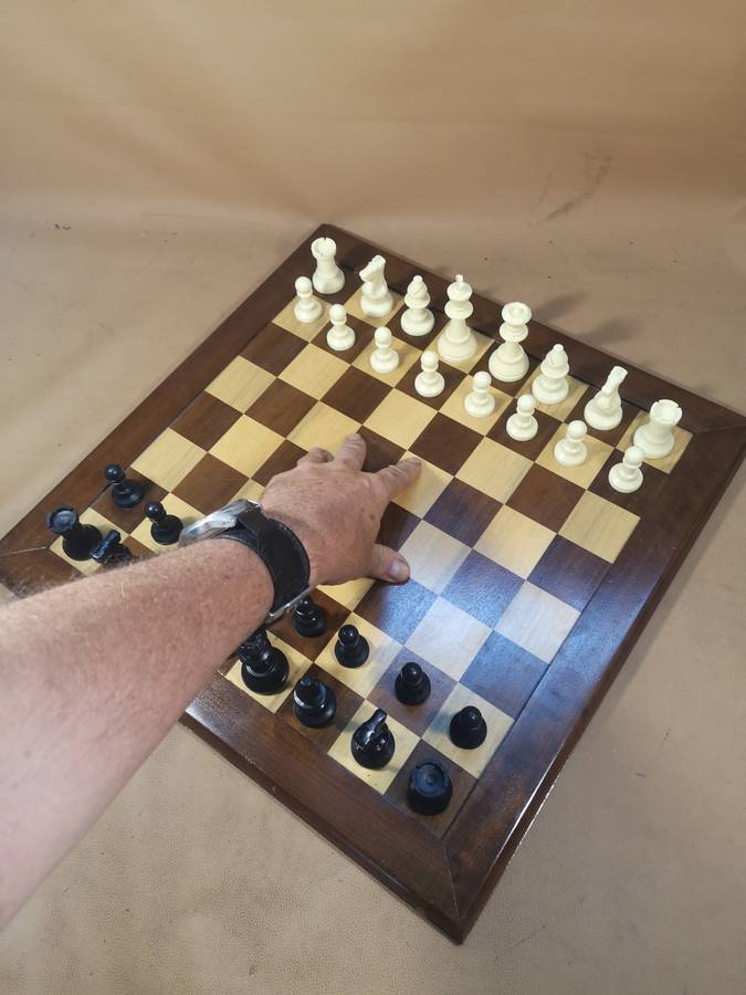 Very Large Beautiful Chess Set with a Handmade Solid Wood Game Board - 470mm