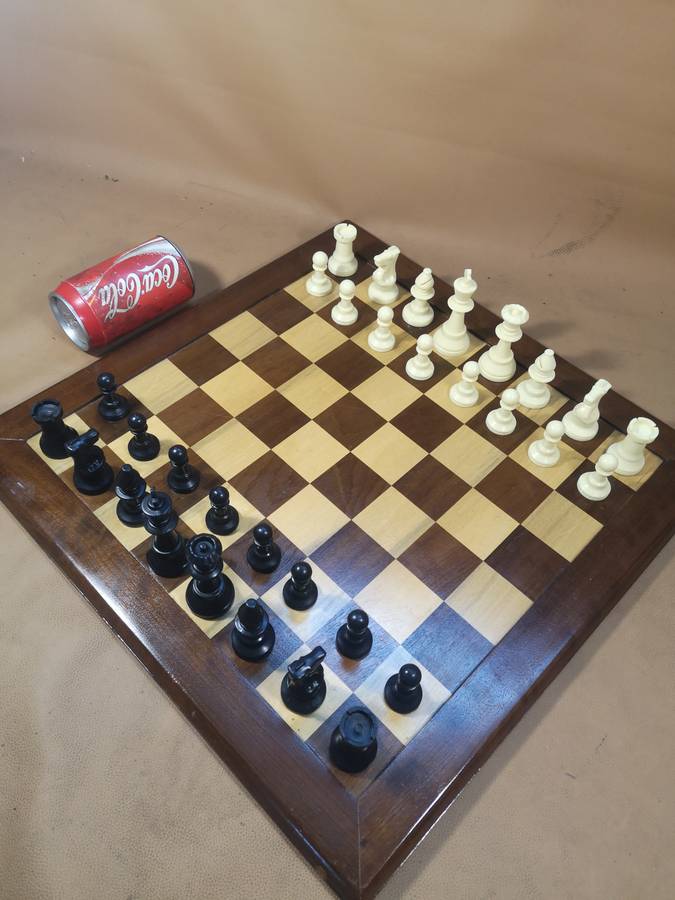 Very Large Beautiful Chess Set with a Handmade Solid Wood Game Board - 470mm