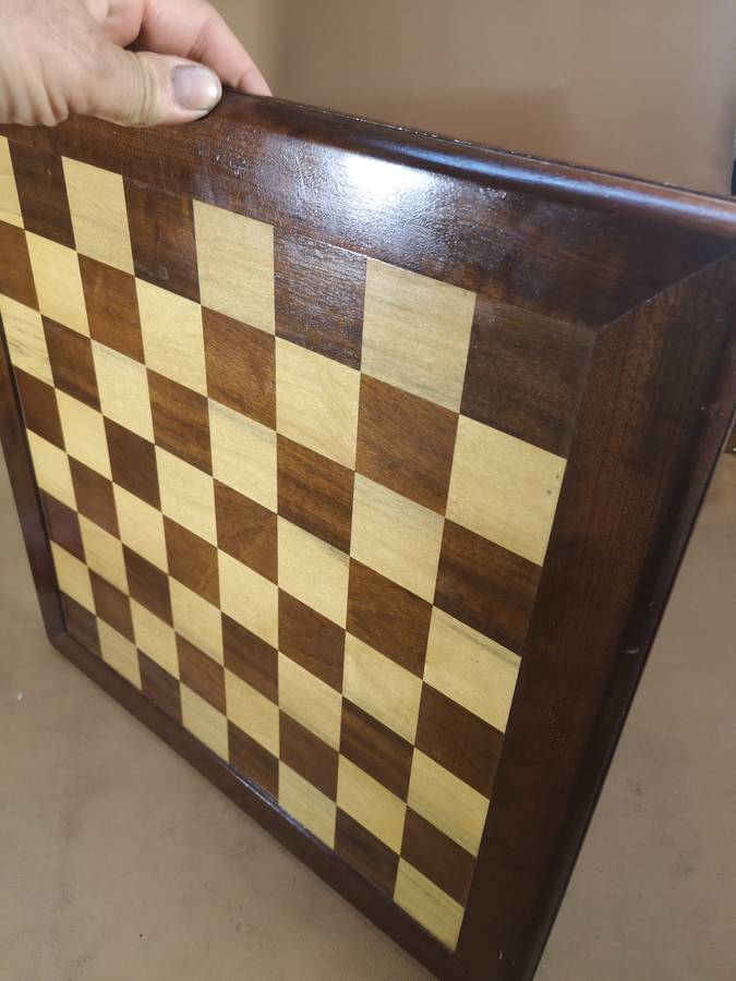 Very Large Beautiful Chess Set with a Handmade Solid Wood Game Board - 470mm