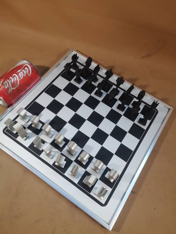 Magnificent Mid-Century Modern Eames Aluminum Chess Set