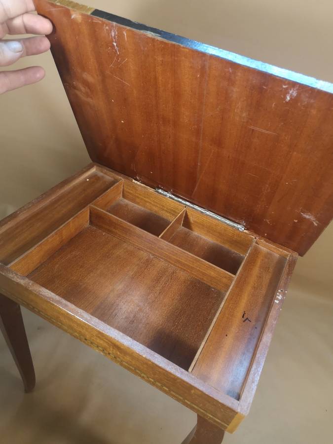 Italian Music Box Side Table with Inlaid Top, 1950s