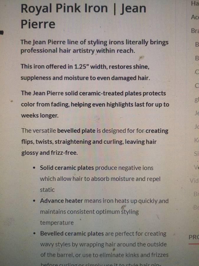 Professional Jean Pierre Royal Pink Hair Straightener