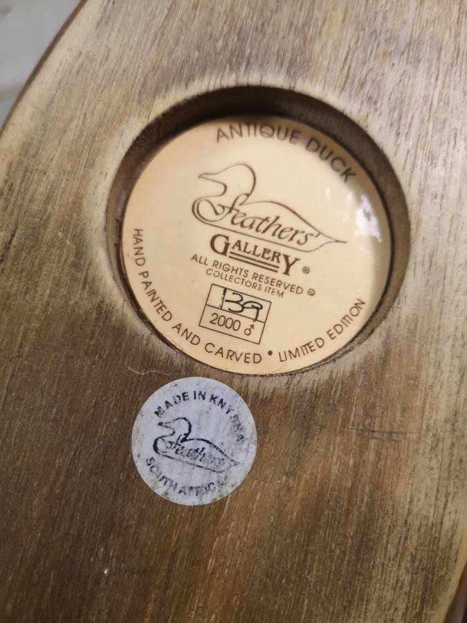 Limited Edition 139/2000 Feathers of Knysna Antique Duck with Original Cloth Bag