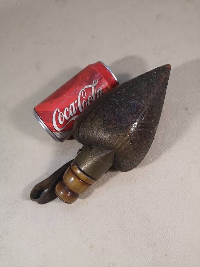 LATE 18TH CENTURY TURKISH, OTTOMAN EMPIRE HEART SHAPED POWDER FLASK