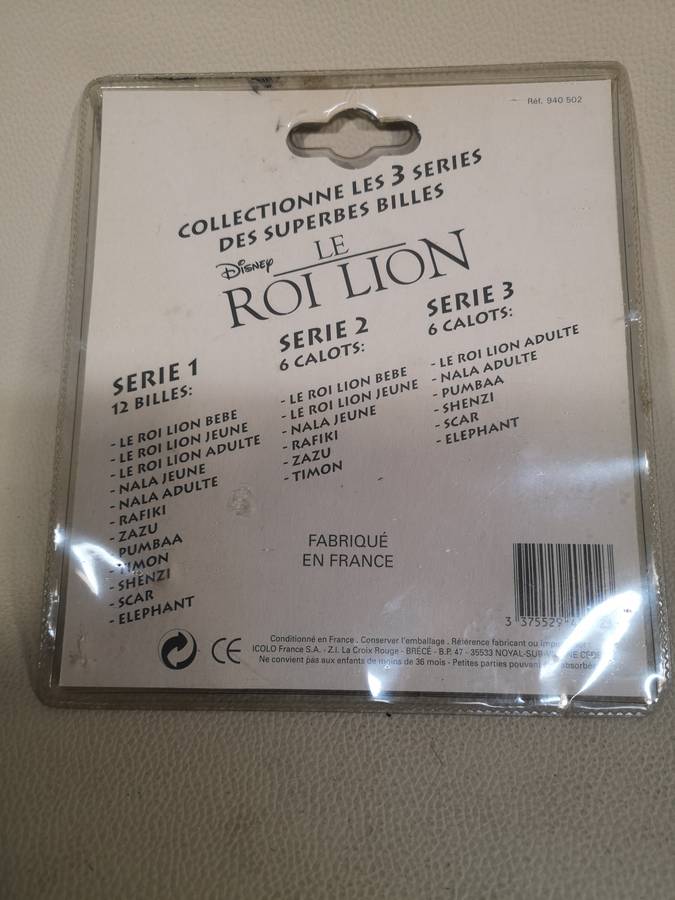 RARE VINTAGE 90'S THE LION KING MARBLES DISNEY ICOLO FRANCE NEW SEALED !