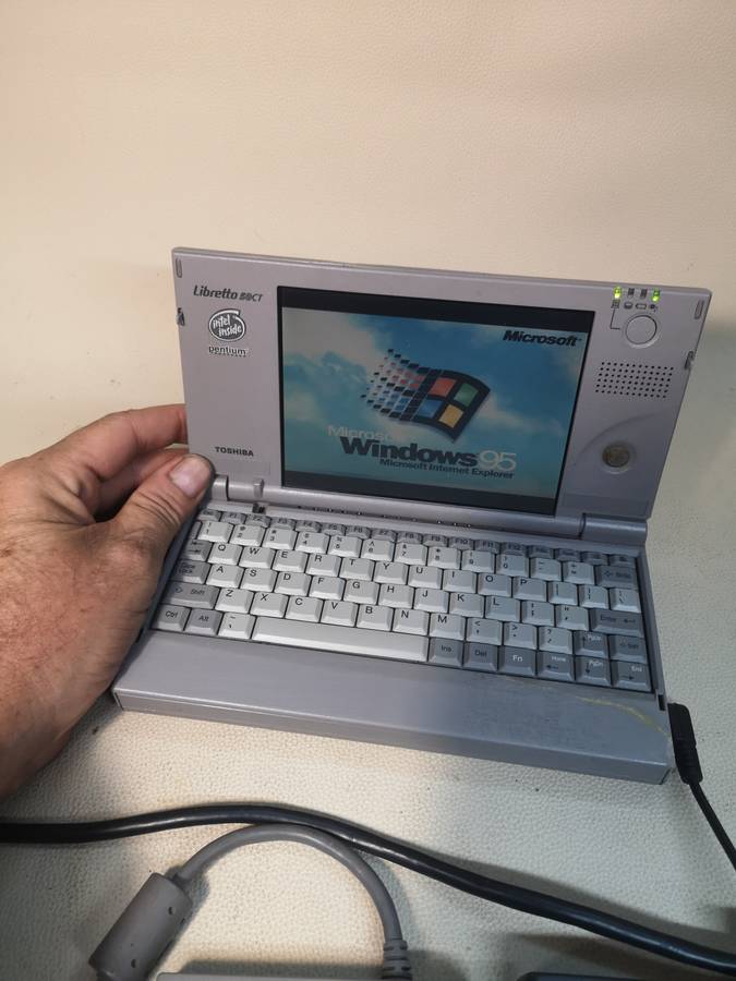 Vintage 1990's Toshiba Libretto 50CT Mini Laptop with Stiffy and CD Drive
