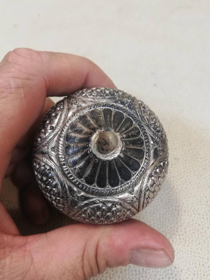 Antique 800 Silver Pill Box Marked - 78g