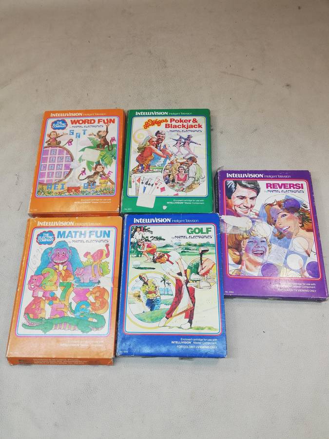5 Vintage 1981 Mattel Intellivision Game's  - Complete