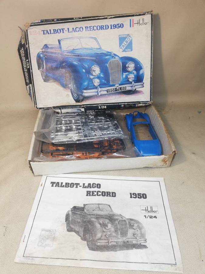 Vintage Talbot-Lago Record 1950 Heller 1:24 Model Kit # 711 All Sealed Unbuild in Box