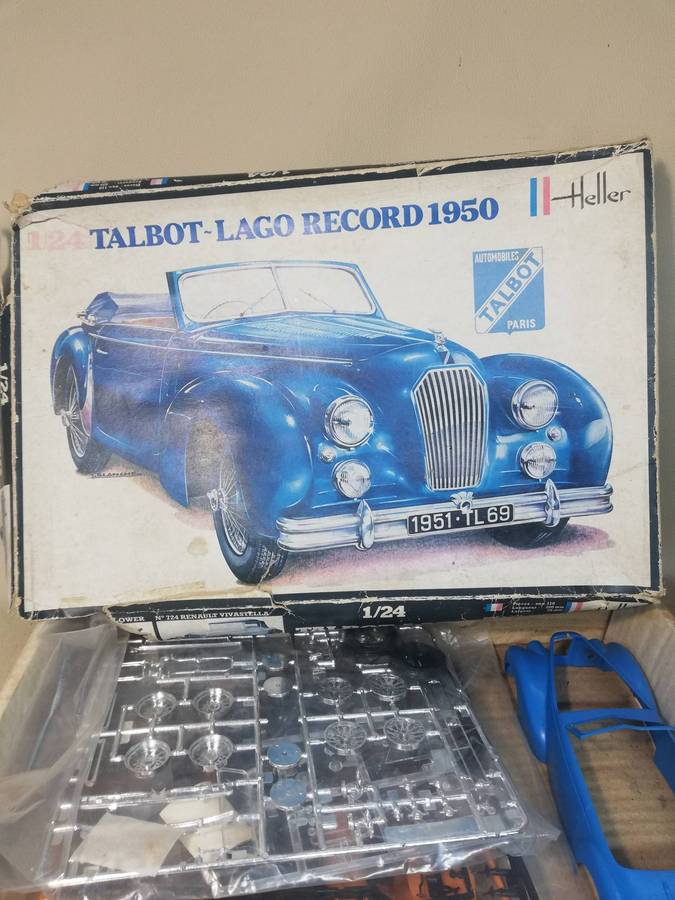 Vintage Talbot-Lago Record 1950 Heller 1:24 Model Kit # 711 All Sealed Unbuild in Box