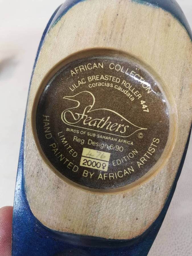 Feathers Gallery Hand Carved  Limited Edition 476/2999 Knysna Lourie Bird