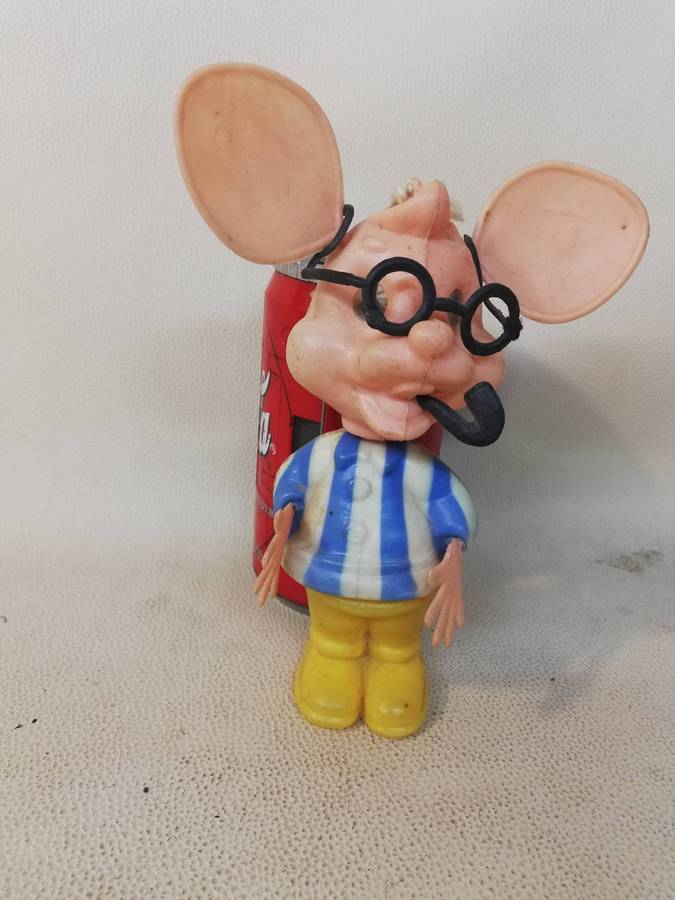 Vintage Topo Gigio Mouse Made in Hong Kong Plastic Figure Carnival Toy 50s/60s