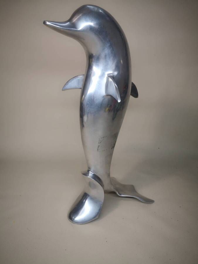 Magnificent Very Large (420mm) Metal Dolphin Sculpture