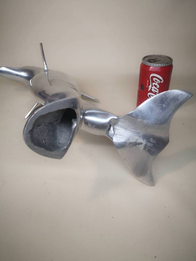 Magnificent Very Large (420mm) Metal Dolphin Sculpture