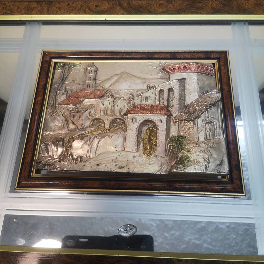 925 STERLING silver Italy creazioni artistiche mirror wall art Signed