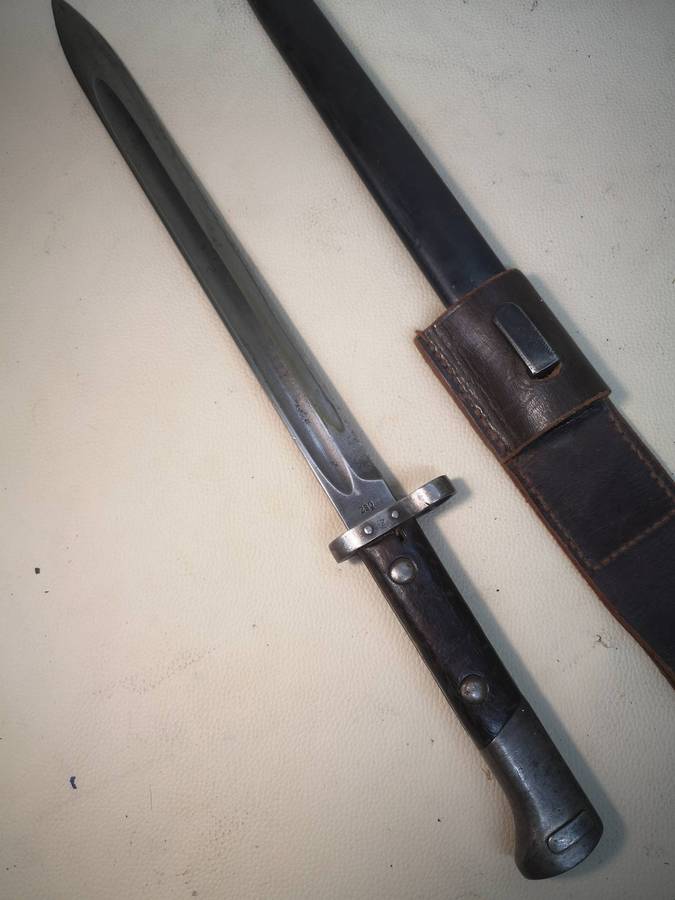 Vintage Czech Model Vz 24 1924 Bayonet with Scabbard and Frog