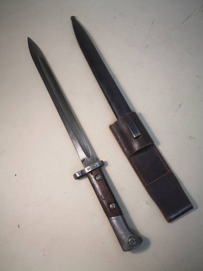 Vintage Czech Model Vz 24 1924 Bayonet with Scabbard and Frog