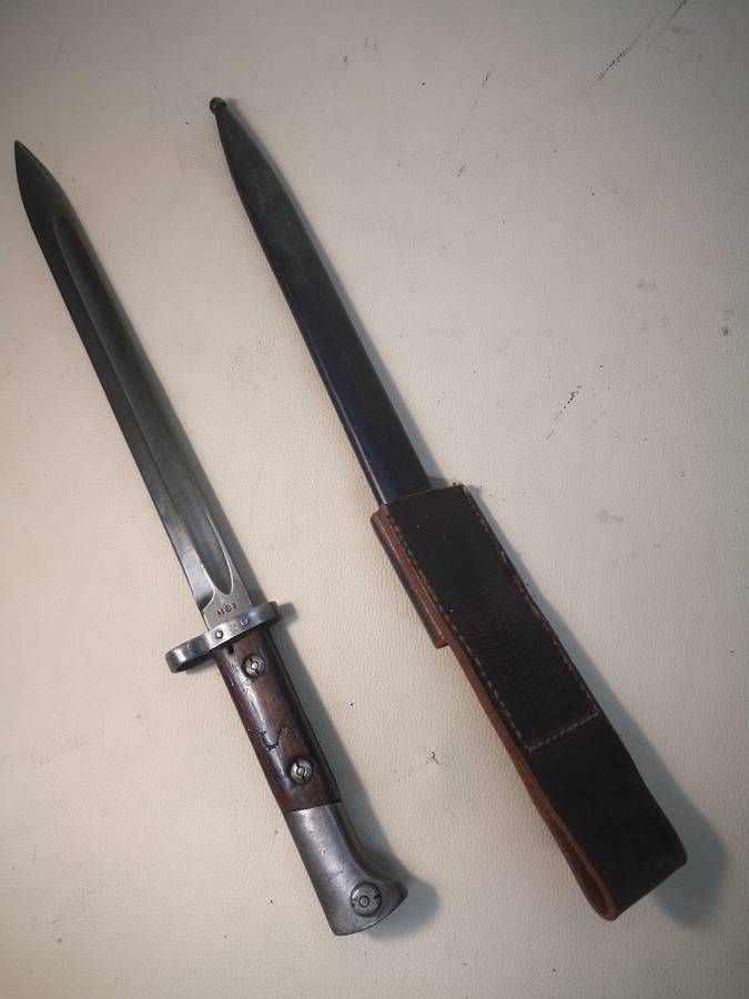 Vintage Czech Model Vz 24 1924 Bayonet with Scabbard and Frog