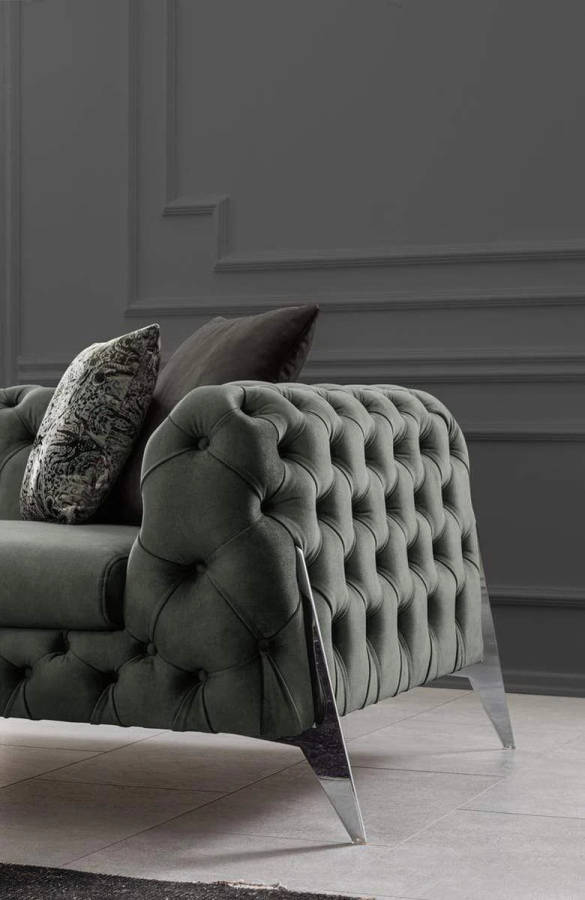 Big Full buttoned Chesterfield Corner couch