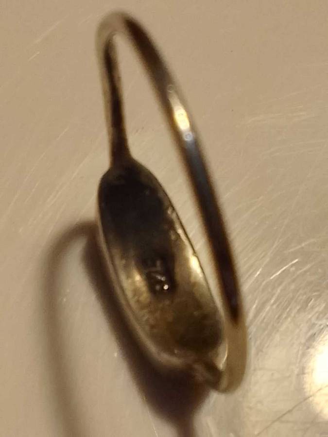 Sterling silver ring with white stone