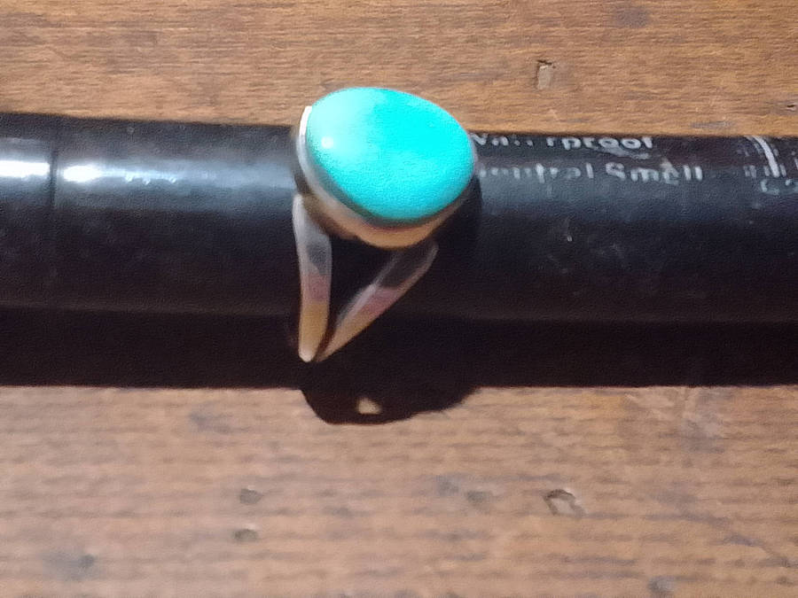Sterling silver ring with blue stone