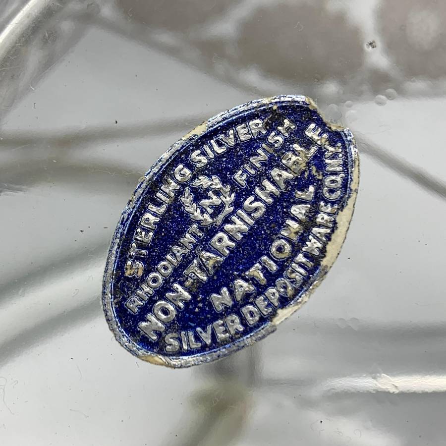 Large Glass Sterling Silver Overlay Water Jug (1940's)