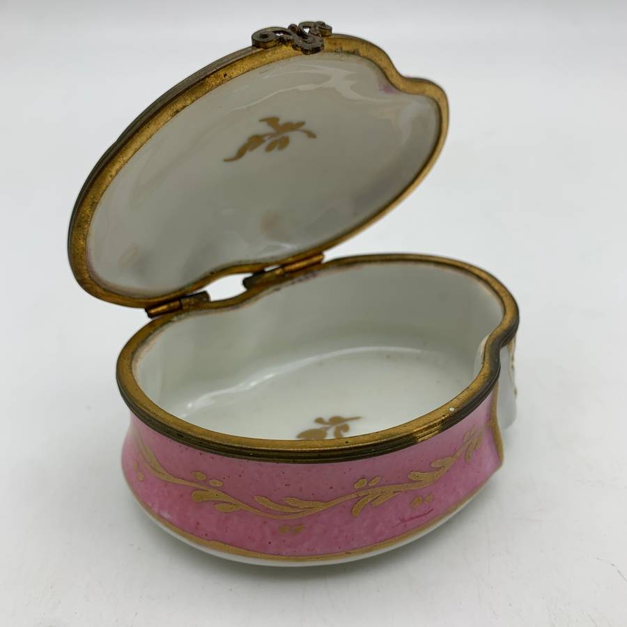 Early Hand-Painted Porcelain Trinket Box
