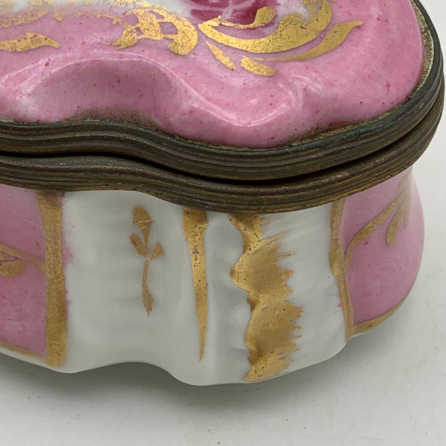 Early Hand-Painted Porcelain Trinket Box