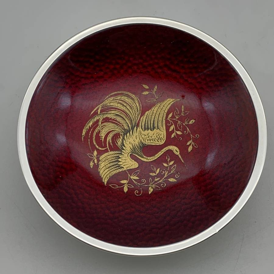 Spanish Solid Silver & Enamel Dish (161g)