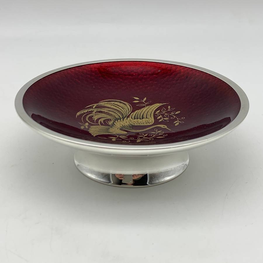 Spanish Solid Silver & Enamel Dish (161g)