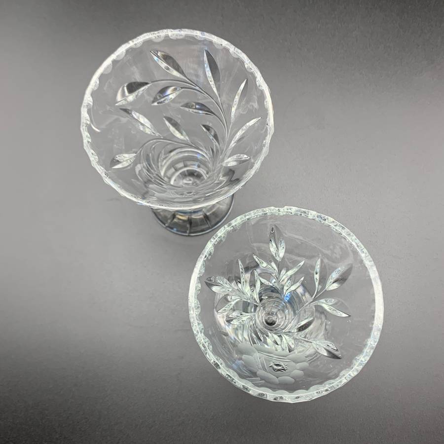Early Small Pair Rose-Cut' Crystal Vases