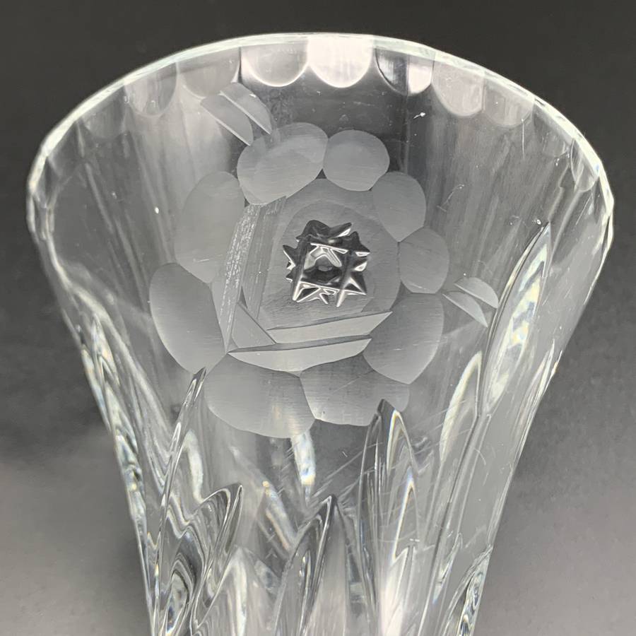 Early Small Pair Rose-Cut' Crystal Vases