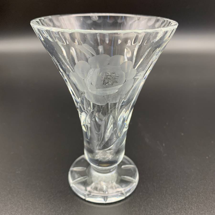 Early Small Pair Rose-Cut' Crystal Vases