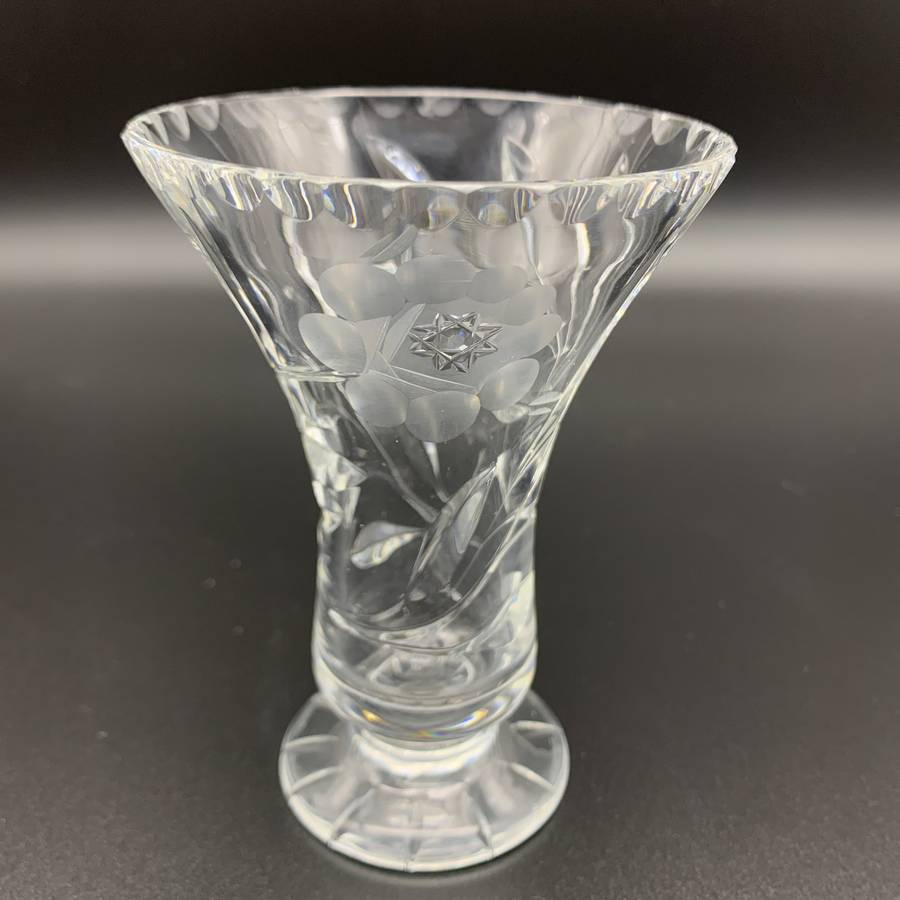 Early Small Pair Rose-Cut' Crystal Vases
