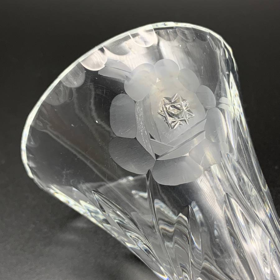 Early Small Pair Rose-Cut' Crystal Vases